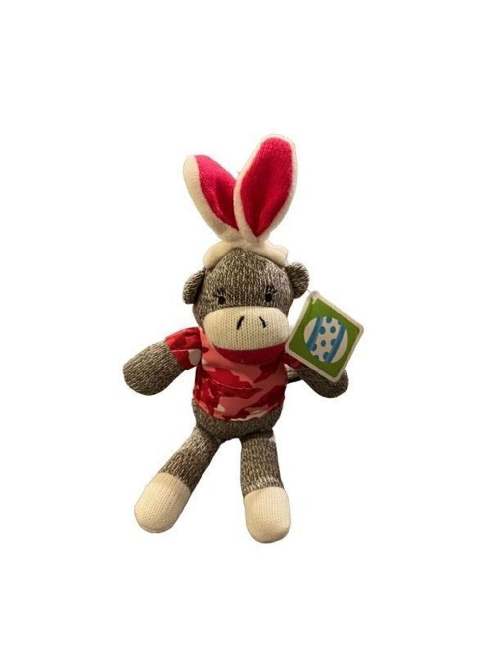 Sock monkey camo Easter Bunny 7”